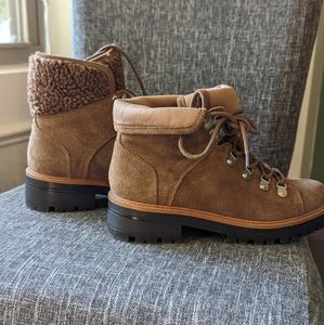 Marc Fisher leather and faux fur boots